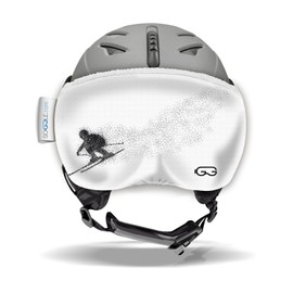 Soggle Vizor Visor Protection for Visor Helmets (Ski Helmets), Colour: Vizor Black & White Racer
