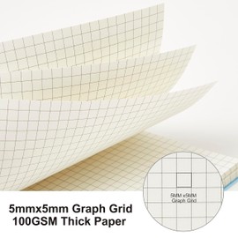 MSTONAL 3 Pack Spiral Notebooks, Large Square Journal Notebook 8.5" x 11", 100GSM 5x5mm Square Grid, 80 Sheets/160 Pages, Grid Spiral Notebooks Journals for Writing, Sketch Book