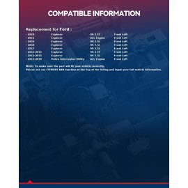 KAX 66-2286 Front Left Axle Shaft Assembly Fits 2011-2019 Ford Explorer, 2013-2019 Ford Police Interceptor Utility, 1 PCS CV Axle