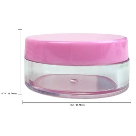 (Quantity: 20 Pieces) Beauticom 10G/10ML Clear Round Jars with Pink Lids for Powdered Eyeshadow, Mineralized Makeup and Cosmetic Samples - BPA Free