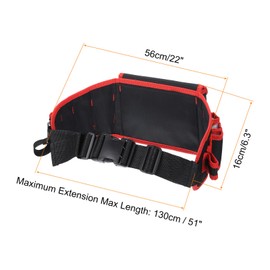 PATIKIL Tool Belt, Construction Belt for Carpenters, Electricians, Tool Bag with Pocket Organiser for Men and Women, Red