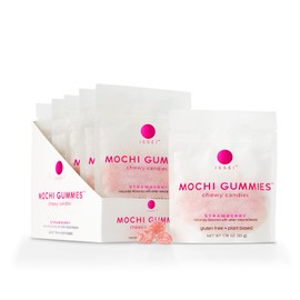 ISSEI Mochi Gummies Chewy Candy – Strawberry Flavor | Soft & Chewy | Award Winning | Gelatin-Free, Non-GMO, Kosher | Delicious Snack | (6 Pack, Strawberry)