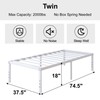 DiaOutro 18 Inch White Twin Bed Frame Heavy Duty No