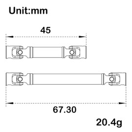 MEUS RACING SCX24 Driveshaft Center Drive Shaft for Axial 1/24 SCX24 Gladiator, Silver(45-58mmM+69-95mm)