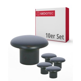 Gedotec Furniture knobs for children's rooms, diameter 32 mm, colour: black, pack of 10, furniture handles, plastic, colour, cabinet knobs, colourful furniture knobs, modern furniture handles, cabinet