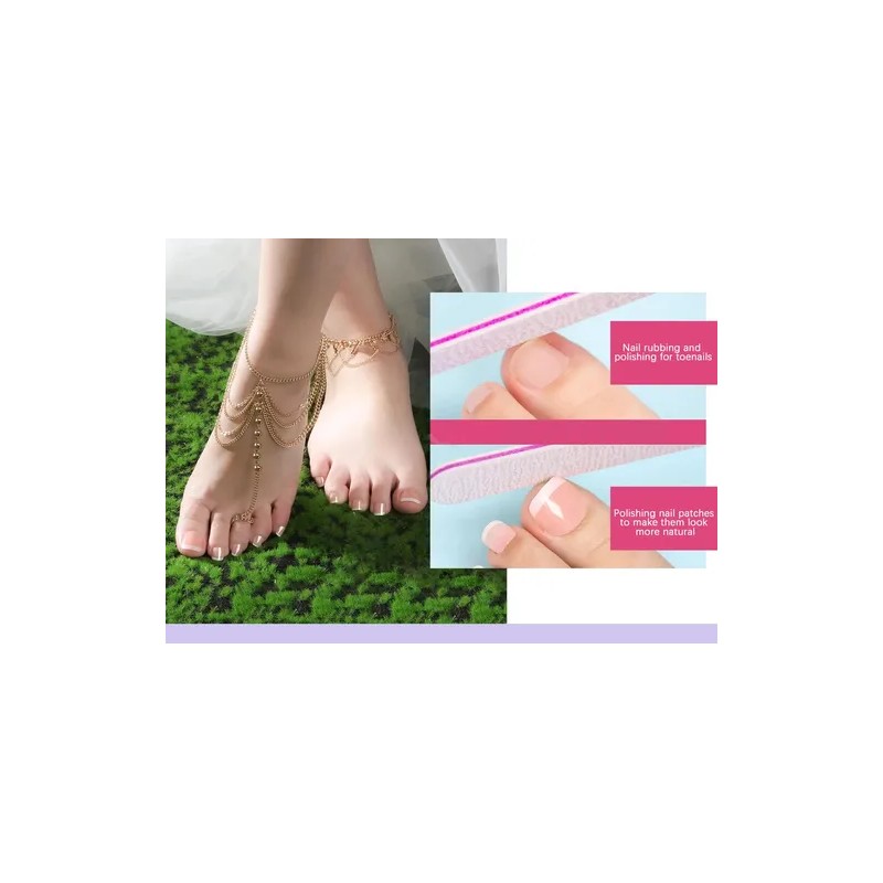 Kit Pedicura Uñas Postizas Para Pies Con Pegamento 288pcs