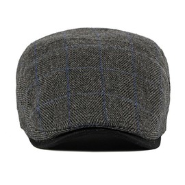 SDKZBFC Mens Flat Cap Beret Caps Adjustable Newsboy Cap Duckbill Hat Herringbone Tweed Cap Driving Hat for Men Coffee