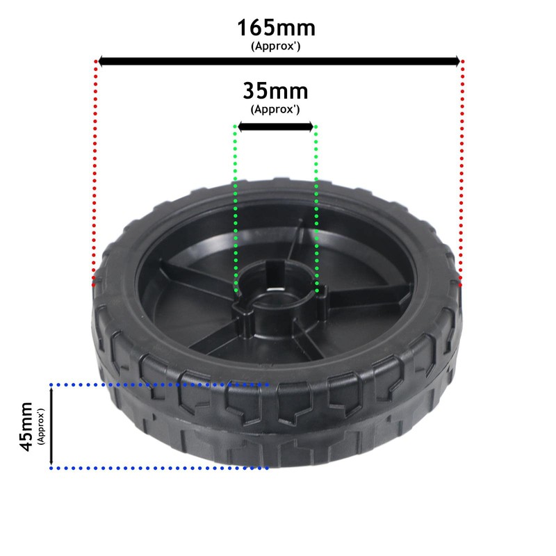 SPARES2GO Front Wheel compatible with MacAllister Lawnmower (Pack of 1)