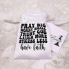 20cm 'Pray Big Worry Small Trust God Motivation' Satin Drawstring