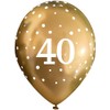 11" Latex Balloons Sparkling Fizz Gold 40th x 6pcs