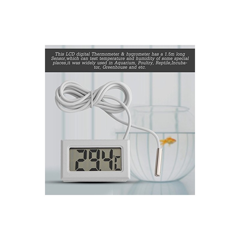 Digital LED Termómetro de Refrigerador, Mini Alarma Medidor de Temperatura