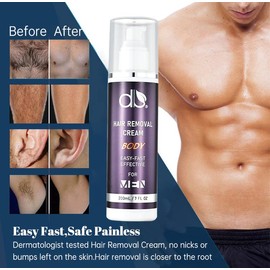 DB Hair Removal Cream for Men – 200ml | Formulated for Men’s Coarse Body Hair | Easy to Use, Painless, Provides Quality Results Lasting Longer than Shaving Alone | Suitable for Use on All Skin Types