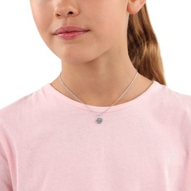 Prinzessin Lillifee Necklace made of 925 sterling silver for girls, children's necklace, partially with gemstone, 35 + 3 cm, motif jewellery, gift for daughter and granddaughter, comes in jewellery