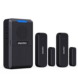 Wireless Door Chime, 600ft Range 2 Magnetic Door Alarm Sensor 1 DoorBell Plugin Receiver set with 62 Tunes 5 adjustable Volumns for Business/Home/Office/Stores,STECHRO