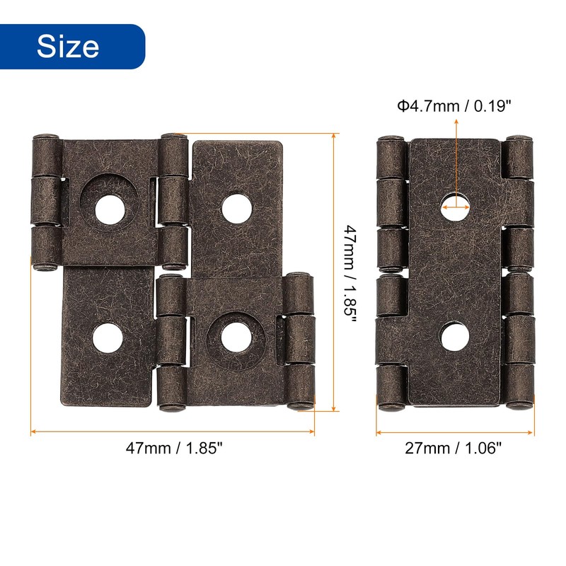 uxcell Double Acting Hinges Folding Screen, 10Pcs 1.85" Double Swing