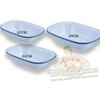 Vintage Gourmet ® Premium White Enamelware with Blue Rim, Oblong,