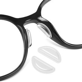 FOFALY Nose Pads for Glasses, Anti-Slip Silicone Eyeglass Nose Pads, 2.5mm Heightened Airbag Cushions, Comfortable D-Shaped Adhesive Replacement Nose Pad for Sunglasses (5 Clear Pairs)