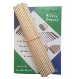 Trustleaf 6mm x 30cm Birch Hardwood Wooden Dowels (50 Dowels)