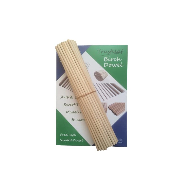 Trustleaf 6mm x 30cm Birch Hardwood Wooden Dowels (50 Dowels)
