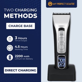 My Perfect Goatee Cordless Trimmer for Beard, Body, Head - Extra Sharp Blades, Travel Bag, 36 Unique Lengths (1-26.9mm), Waterproof, 7000 RPM Motor, 8 Comb Lengths with Incremental Sizes