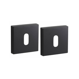 THIRARD 00966781 - Pair of Rosettes Square 50 x 50 Black Matt - Elegant Design - Bore: Keyhole - Accessories/Equipment - Door Equipment, Black Mat