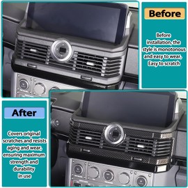 Hudiriy Central Control Air Conditioning Outlet Decorative Compatible with Ineos Grenadier 2020-2024, ABS Central Control Air Outlet Frame Auto Protection Accessories (Carbon Fiber Pattern)