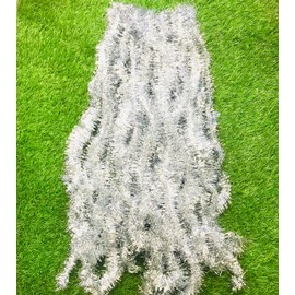 Guirnalda de espumillón metálico para decoración de árbol de Navidad feliz año nuevo para colgar en el techo, decoración interior y exterior, guirnalda brillante, 28 pies, 5 piezas