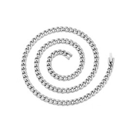 Philip Jones Men's 6mm Stainless Steel 22 Inch Cuban Curb Chain Necklace
