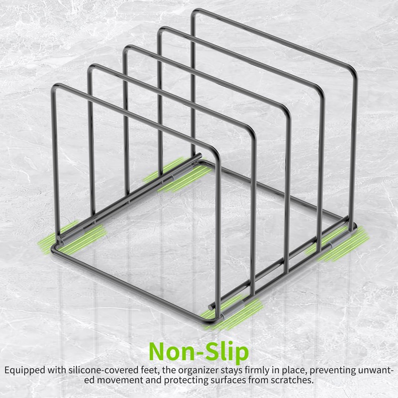 LAEMYFYRE Kitchen Organizer Rack - 4-Slot Heavy-Duty Holder for Cutting