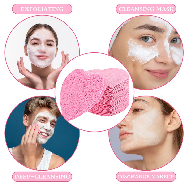 Pack of 50 Compressed Face Sponges for Cleansing and Exfoliating