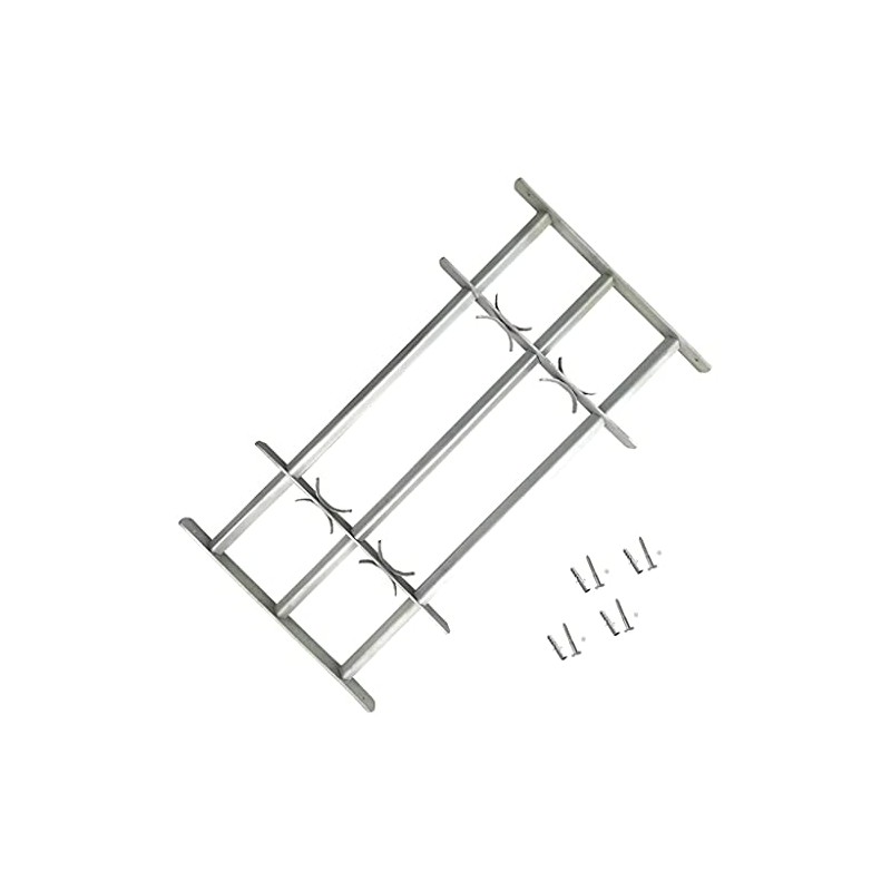 'vidaXL Adjustable Security Grille for Windows with 2 Crossbars -