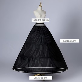 YULUOSHA Women's Petticoat 4 Hoops A-line Underskirt Crinoline Floor Length Wedding Prom Dress Skirt Slips Wedding Dress Petticoats, White