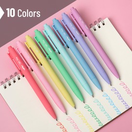 Mr. Pen- Retractable Gel Pens, 10 Pack, Color Ink Gel Pens Fine Point, Pastel Colors, 0.7mm Gel Pens Fine Point, Retractable Pens, Cute Pens, Aesthetic Pens for Journaling Fine Tip Pens