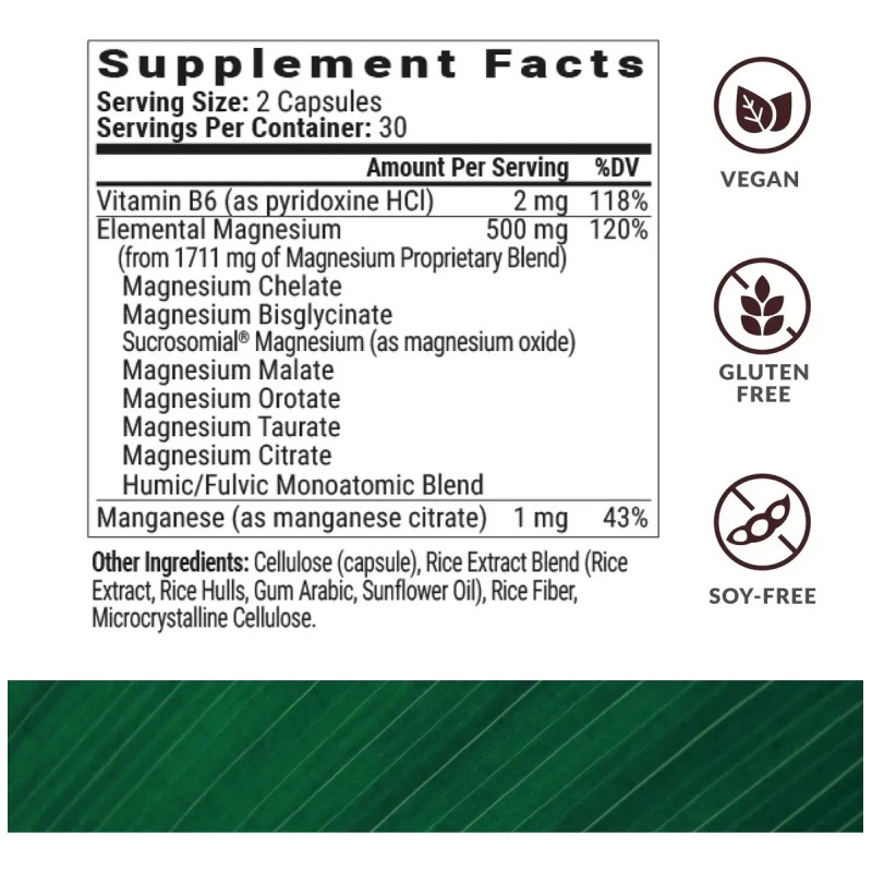 Magnesio Complejo BiOptimizers Cpsulas Sin Sabor Libre Gluten Vegano 30