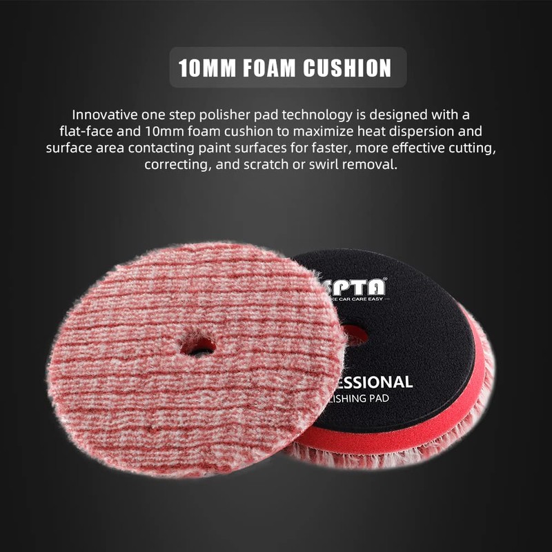 SPTA Wool Polishing Pads, 2Pcs 6 Inch (150mm) Wool Cutting