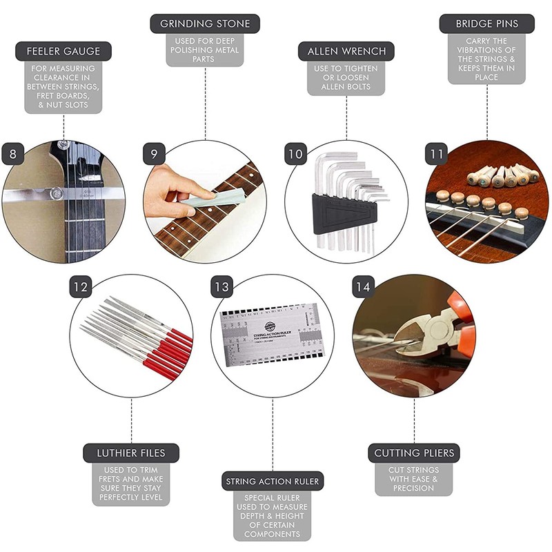 RuiJOTWAT 54 Pieces Guitar Repairing Maintenance Tool Kit, Guitar Repair