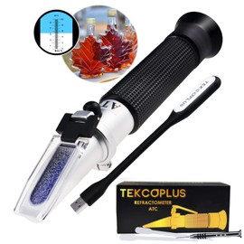 TEKCOPLUS Brix 0-10% Automatic Temperature Correction, Handheld Refractometer, Synthetic Processing Coolant, Maple Sap, Cutting Liquid, CNC, Low Concentration Sugar Liquid, Compatible with Tea, Free USB LED Light, Japanese Instruction Manual Included