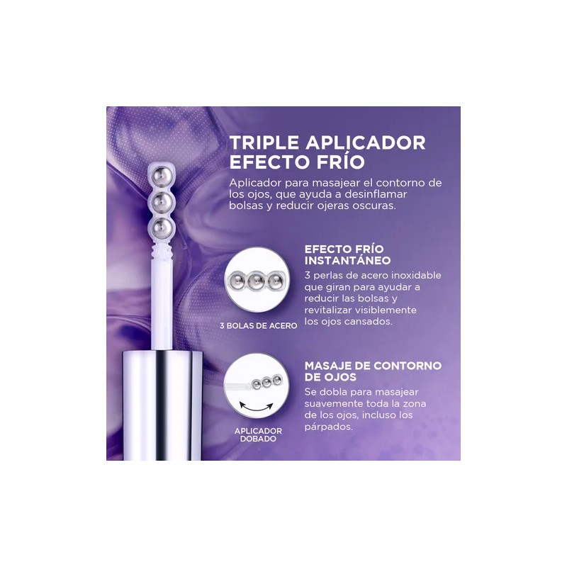 Sérum Ojos Revitalift con Ácido Hialurónico y Cafeína, revitaliza los