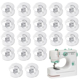 20 Pcs Sewing Machine Bobbins for Janome Clear Plastic Bobbin Holder Set Clear Plastic Bobbins for Sewing Machine Compatible with Janome Machine Sewing DIY Craft Clothings