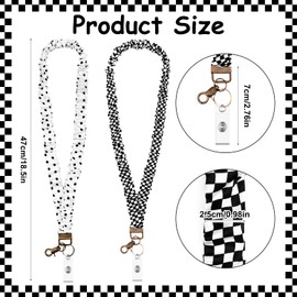 2 Pack Scrunchie Lanyards for ID Card and Keys Scrunchy Cute Neck Keychain with Vertical Badge Holders and Clip Closure Retractable Stretchy Lanyards for Teacher, Nurse Cruise Ship, 2 Styles