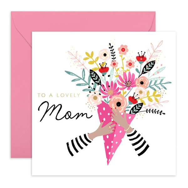CENTRAL 23 Birthday Card for Mom - Mom Birthday Card - 'To A Lovely Mom' - Happy Mothersday Card for Her - Gifts For Women - Comes with Fun Stickers