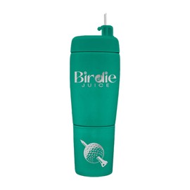 Pour Caddy Birdie Juice Golf Flask Set, Insulated Stainless Steel Liquor Dispenser with Flip top Pour Spout, Leak Proof Cap, Removable Base, Hidden Shot Cups & Ball Marker, 20 oz (Fairway Green)