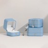 Woodten Elegant Sky Blue Ring Box Leather Engagement Ring Box