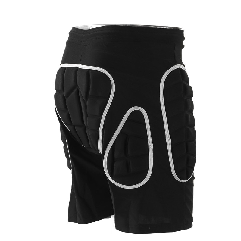 Silver Black Skiing Hip Protection Shorts Impact Resistant Breathable Skating