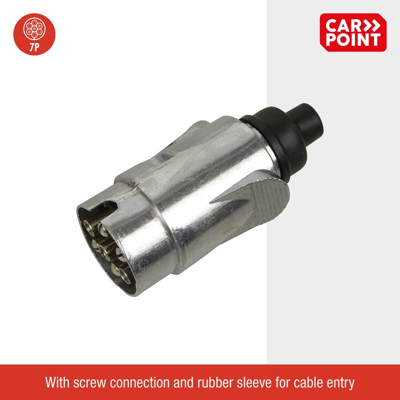 Carpoint 7-pin metal connector, for car, trailer, caravan, bicycle carrier,