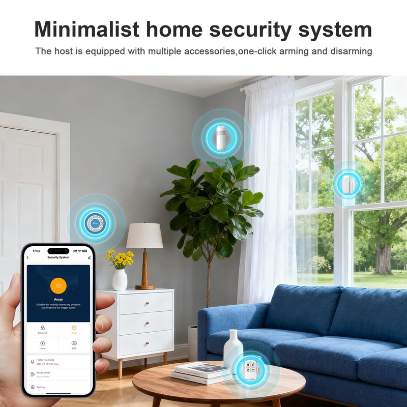 Smart Home Alarm System,Smart Life & Tuya App ControlWiFi/4G 120dB