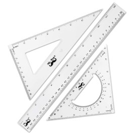 Mr. Pen Triangle Ruler, Protractor, Math Set - 3 Pack, Square Ruler, Protractor for Geometry