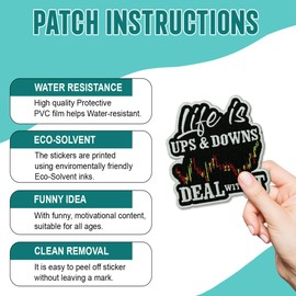 Life is Ups and Downs Deal with It Day Trader Patch Stock & Forex Trading Stock Gift Money Life is Ups and Downs Forex Chart Embroidery Patches for Clothes Backpacks Hats Bags Iron On Embroider 3"