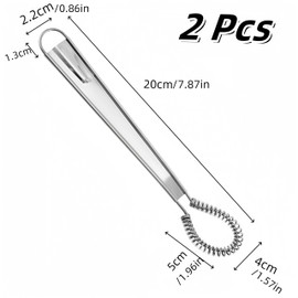 WizeFolk 2 Pcs Mini Spring Coil Whisk,20 cm Hand Held Sauce Stirrer,Stainless Steel Mini Egg Whisk, Blender Milk Frother Foamer, Coffee Mixer