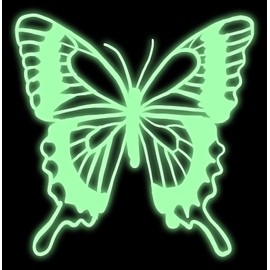hBARSCI Butterfly Vinyl Decal - 11 Inches - for Walls, Windows, Doors, Vehicles - Outdoor-Grade 6mil Thick Vinyl - Glow in The Dark